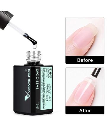 VENALISA 2 Pcs 15ml Gel Nail Polish Base and Top Coat Set - Long Lasting High Gloss No Wipe Soak Off LED Gel Kit - Buy Online on GoSupps.com