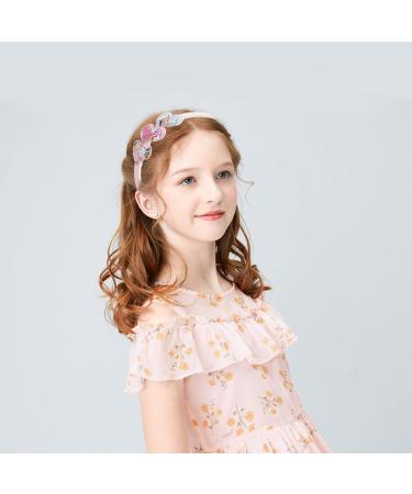 Buy Candygirl Glitter Frontal Ligaments for Girls - Sequin Hair Bands with Bow | 6 Multicolored Alice Headbands with Heart Star & Butterfly Designs - Buy Online on GoSupps.com