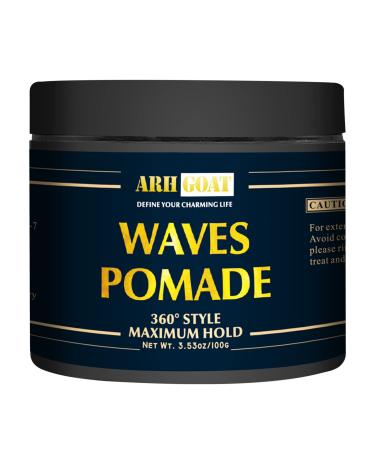 ARHGOAT Hair Pomade for Men  Water Based Hair Cream for 360 Wave Training  Wolfing  Strong Hold & Silky Smooth Styling  Layered Waves  Afro Barber and Waver Accessories  3.53oz