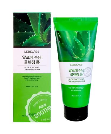 Aloe Soothing Cleansing Foam 180ml - Moisturizing and Gentle Cleanser