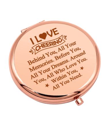 Cheer Gift for Girls Compact Makeup Mirror for Cheerleader Cheer Friend Cheerleading Gifts for Team Friendship Gift Folding Makeup Mirror for Cheer Sister Inspirational Christmas Birthday Gifts