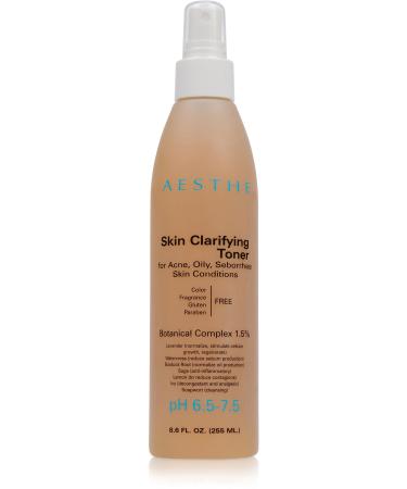 Aesthe Skin Clarifying Toner for Oily & Combination Skin Types - Botanical Extracts - Watercress Sage Lemon Burdock Willow - pH Balancing Facial Toner - Balance & Firm - Vegan Skincare - 8.6 fl oz