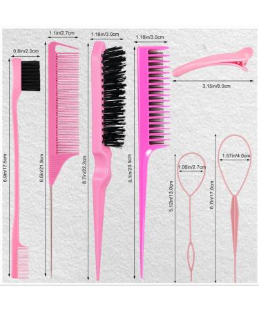 10-Piece Hair Styling Comb Set for Women, Girls, Kids - Teasing Brush, Rat Tail Combs, Edge Brush, Braid Tool, Loop with Clips - Ideal for Stylists, Braiding, Backcombing - Buy Online on GoSupps.com