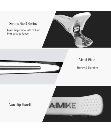 AIMIKE 4pcs Non-Slip Hair Clips for Styling & Sectioning | Salon Quality Duckbill Clips - White & Black - Buy Online on GoSupps.com
