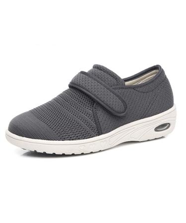 Yytcsjz Diabetic Slippers Extra Wide Mens Breathable Hospital Shoes Elder Extra Wide Orthopaedic Comfort Shoes Give Parents Gifts to Make The Elderly Healthier 9.5 Grey