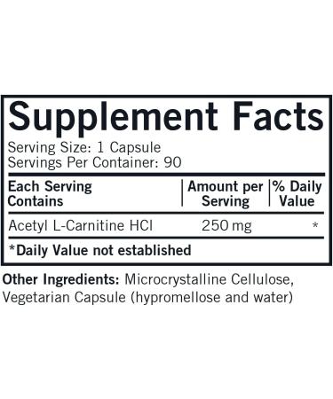 Kirkman Acetyl L-Carnitine 250 mg - 90 Capsules | Boost Cellular Energy & Hypoallergenic Formula - International Shipping Available - Buy Online on GoSupps.com