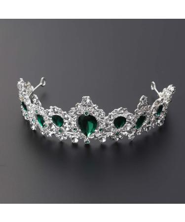 FRCOLOR Princess Crown: Green Crystal Tiara for Women - Rhinestone Queen Crowns Wedding Tiaras Headband for Birthday Halloween Party - Buy Online on GoSupps.com