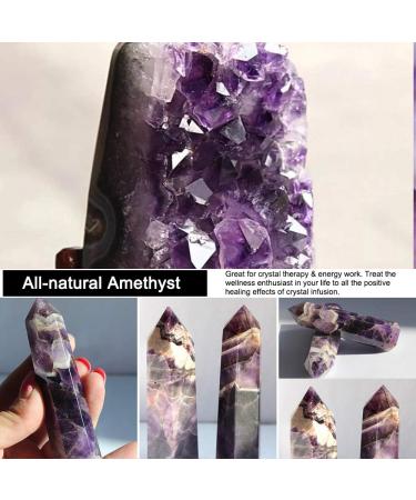 Tyuodna Water Healing Stones Bottle - Crystal Infusion Drinking Bottle with Amethyst - Leak-Proof Quartz Glass for Gemstone Therapy & Natural Healing - Buy Online on GoSupps.com