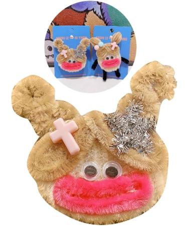 hgnxa Creative Sausage Mouth Girl Shape Hairpin for Girls Carnival Taking Photo Hair Clip Aesthetics Plush Hair Accessories Girl with round face - Buy Online on GoSupps.com
