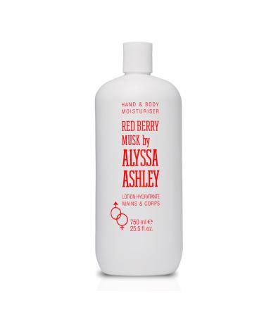 Alyssa Ashley Redberry Musk Hand and Body Moisturizer - Body Lotion and Hand Cream for Women with Vanilla and Musk Scent - Rapid Absorption - 25.5 oz