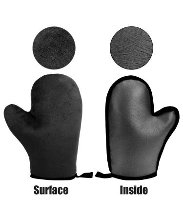 Self Tanning Mitt Set - 2 Pack Black Applicator Mitts for Sunless Tanner Mousse, Lotion, Spray & Oil - Washable & Reusable with Thumb and Face Applicator - Ultimate Tanning Tools - Buy Online on GoSupps.com