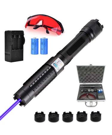 Laser Technology High Power Burning Tactical Flashlight Suit for Camping, Hiking, Travel, Hunting with Adjustable Focal Starlight Cap, Black