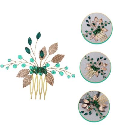 Beatifufu Rhinestone Tuck Comb Wedding Hair Comb Bridal Hair Comb Leaf Hair Accessories Prom Hair Accessories Gold Hair Accessories Leaf Hair Comb Wedding Hair Accessories - Buy Online on GoSupps.com