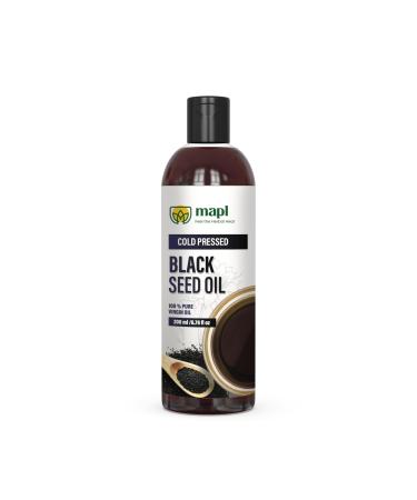 Mapl Organic Black Seed Oil Cold-Pressed from Nigella Sativa Pure Unrefined Black Cumin Seed Oil Non-GMO & Vegan Rich in Omega 3 6 9 for Hair Growth Skin Care & Immune Support 6.76 Fl Oz (200ml)