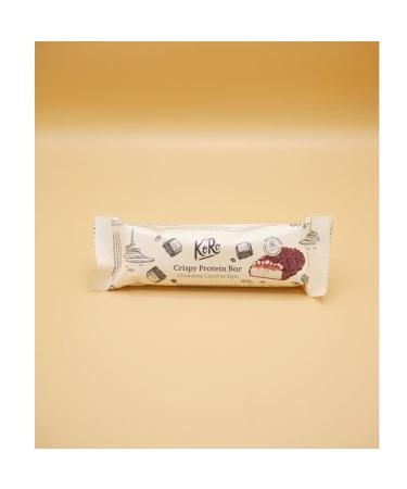 Sugar-free chocolate and caramel crunchy protein bar 60 g format.