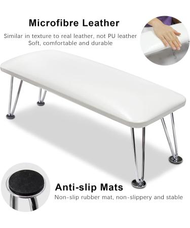 Big Nail Arm Rest Non Slip Nail Hand Rest Microfiber Leather Manicure Hand Rest for Nails Tech Use (White 01) - Buy Online on GoSupps.com