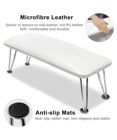 Soft Microfiber Nail Arm Rest Pillow for Manicure - Anti-Slip & Stable (White) - Buy Online on GoSupps.com