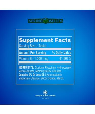 Spring Valley B12 1000 mcg Timed-Release Tablets + 7 Day Pill Organizer - 60 Count - Buy Online on GoSupps.com