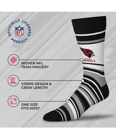NFL Arizona Cardinals Black Striped Dress Socks - One Size Fits Most - Game Day Apparel for Men, Women, Youth - Buy Online on GoSupps.com