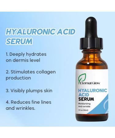 Eternal Glow Hyaluronic Acid Serum - Intense Hydration & Anti-Aging Face Serum with Nourishing Botanicals for Radiant Skin - Buy Online on GoSupps.com