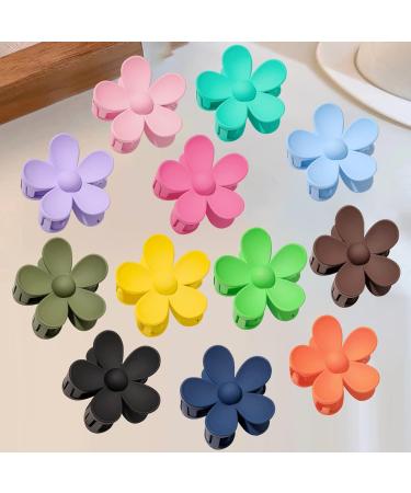12 Pack Large Flower Hair Claw Clips - Anti-Slip Matte Finish - Hair Accessories for Thick and Thin Hair - 12 Colors - Buy Online on GoSupps.com