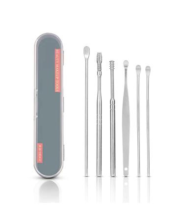 Ear Wax Removal Tool Ear Cleaner Ear Cleaning Kit Ear Cleansing Tool Set with Storage Box 6 in 1 Reusable Stainless Steel Ear Picks for Adults and Kids (Silver) - Buy Online on GoSupps.com