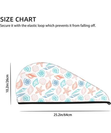 Super Absorbent Microfiber Hair Towel Wrap for Women | Colorful Seashells | Quick Dry Coral Velvet for Long Curly & Thick Hair - Buy Online on GoSupps.com