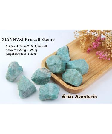 Xiannvxi 2 Green Aventurine Raw Crystal Set - 100% Natural Premium Gemstones - 4 Pcs Healing Stones for Wellness - Buy Online on GoSupps.com