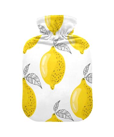 Heat bottle with reference 2 l of hard-wearing warm-up bag for handwheel warmers shoulder and neck pain cramps heating press and heat therapy patterns made of yellow lemon and leaves
