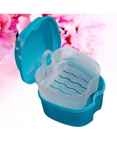 Denture Box for Teeth Storage | Sky Blue Denture Case with Hanging Net - Shop Internationally! - Buy Online on GoSupps.com