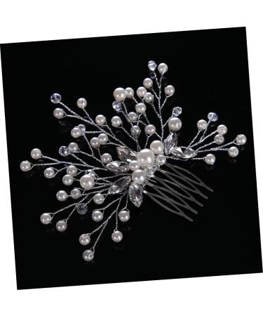 Beaupretty Hair Comb Tiara Bridal Headpiece Wedding Hair Combs Bride White Accessories Pearl Headdress Accessories - Buy Online on GoSupps.com