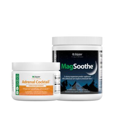 Jigsaw Health Bundle | Adrenal Cocktail 60 Servings (Jar) and MagSoothe (Raspberry Lemonade) 60 Servings (Jar)