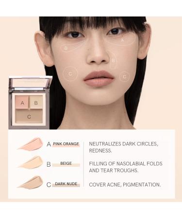 3-Color Funny Elves Concealer Palette for Full Coverage - Correct Dark Circles & Highlight - Buy Online on GoSupps.com