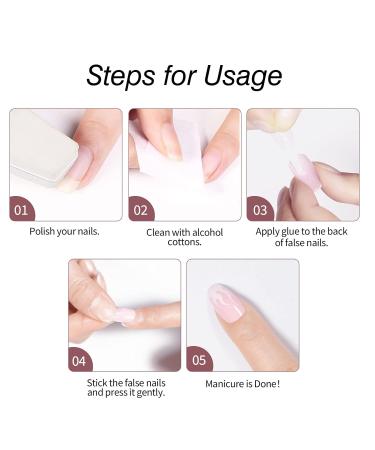 72 Short Coffin False Nails Set - Full Cover Press On Tips in Pink, Green, and Black - Acrylic Stick On Short Nails for Women and Girls - Buy Online on GoSupps.com