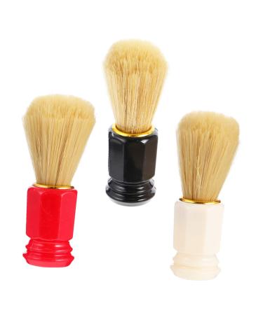 Beavorty 3 piece of shaving brushes wood tools Razor brush for men barber duster brush barber barber neck brush men shaving salon brush tools beard formation foster tool shaving brushes for