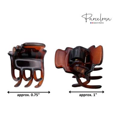 Parcelona French Glossy Square 3/4 Celluloid Hair Claw Set - No Slip Grip, Strong Hold Hair Clips for Women & Girls - Made in France (Black-Tortoise Shell) - Buy Online on GoSupps.com