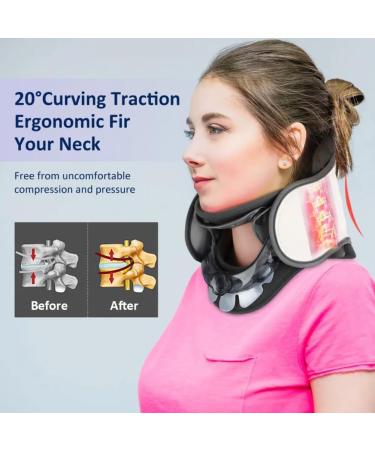RKXKJ Inflatable Neck Support Stretcher - 6-Stage Cervical Traction Height Adjustable 360 Comfort Relief for Cervical Compression - International Shipping Available - Buy Online on GoSupps.com
