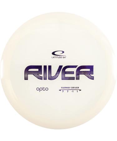 Latitude 64 Opto River Distance Driver Disc Golf Disc | Maximum Distance Frisbee Golf Disc | Easy to Throw for Beginners | 170g Plus | Stamp Color Will Vary White