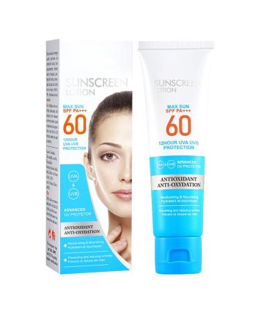 Tsuchiya Sunblock Lotion Insulation Waterproof SPF 60 PA+++ Sunblock Lotion Insulation - 50ml UV Protection Facial Sunscreen Oil Free for Sports Travel Face and Body Tsuchiya