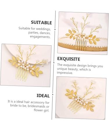 FRCOLOR Hair Accessories Comb Golden Hair Accessories Pearl Headband Gold Trim Hair Accessories For Wedding Braided Headband Women Headdress Wedding Bridal Hair Comb Comb For Bride - Buy Online on GoSupps.com