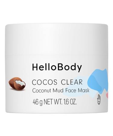 HelloBody HelloBody Cocos Clear Face Mask 45ml - Face Mask Impure Skin with Moor Extract and Avocado Oil - Natural Skin Care - Women's Face Mask - Blackhead Removal Mask