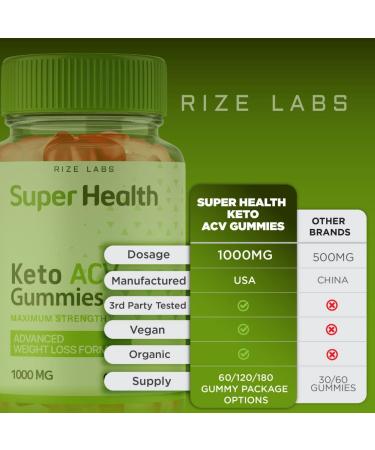 3 Pack Superhealth Keto Gummies - Advanced Weight Loss Belly Fat Apple Cider Vinegar Gummy Supplement - Buy Online on GoSupps.com