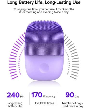 inFace Facial Cleansing Brush - Waterproof Silicone Electric Sonic Cleanser & Beauty Massager for Skin Care (Purple) | International Shipping Available - Buy Online on GoSupps.com