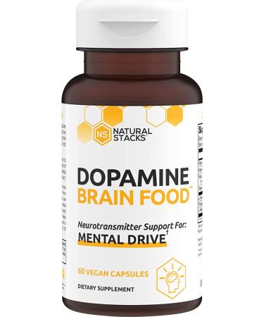 Dopamine Focus Supplement & Memory Supplement for Brain w/ L-Tyrosine - Promotes Mental Drive, Clarity & Focus - Natural Dopamine Supplements & Mood Support Supplement 60 Count (Pack of 1)