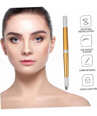 Didiseaon Makeup Aluminium Pencil Make Pen Manual Eyebrow Embroidered Supply Permanent Professional 14.2x0.9cm Golden - Buy Online on GoSupps.com