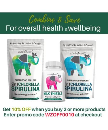 Chlorella Spirulina Tablets 2-in-1 Superfood Algae Supplement | Immune Support, Detox & Energy Boost | Broken Cell Wall, Rich in Chlorophyll | 90 Servings | 6.34 Fl Oz - Buy Online on GoSupps.com