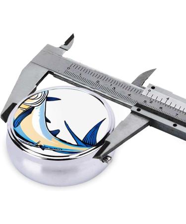 Fish Printed Mini Round Pill Box | 3 Compartment Portable Pill Organizer | Travel Medicine Case for Home & Office - Buy Online on GoSupps.com