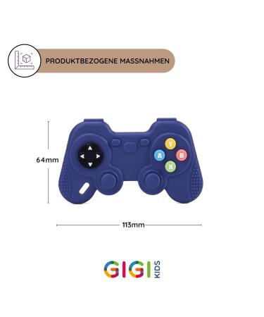 Gigi Kids Bite Rings for Babies | Silicone TV Remote & Gamepad Teether | Easter Gifts for Children 3 Months+ | Black & Blue - Buy Online on GoSupps.com