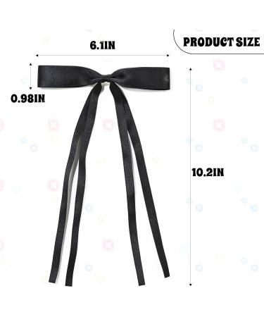 Ambesi Ribbon Hair bow Hair Clips Black Pink Long Tail French hair Bows Hair Clips Tassel Ribbon Bowknot for Women Girl Bow Hair Barrette Dress Up Accessories for Birthday/Party/Show/Christmas black+pink - Buy Online on GoSupps.com