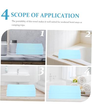 FOMIYES 3pcs Back Scrub Bath Towel Set - Exfoliating Body Scrubbers & Brush for Shower - Soft Nylon Loofahs Towel in Blue - Buy Online on GoSupps.com